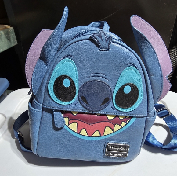 Loungefly Disney Stitch Kids Backpack - Blue and Purple